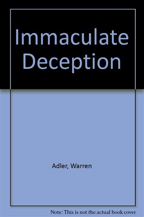 Immaculate Deception Adler Warren 9780821739358 Books