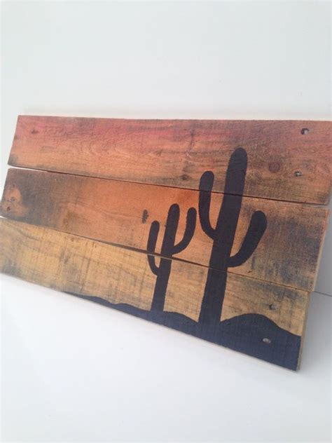 Pallet Art Reclaimed Wood Art Desert Sunset By Lucyslikeables