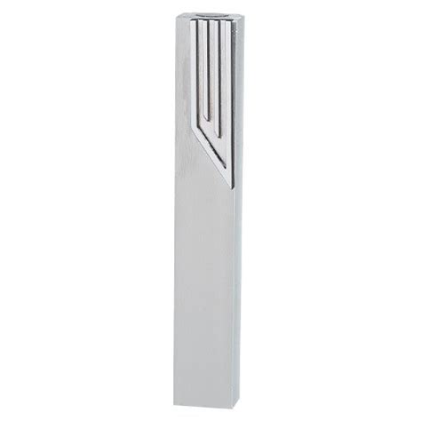 Aluminum Mezuzah Case Silver Shin Design Silver 15cm The Judaica Place