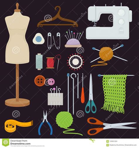 Accessories For Needlework Stock Vector Illustration Of Collection