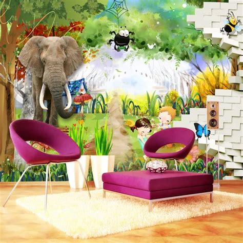 Custom Photo Wallpaper 3d Cartoon Children Room Beautiful Childrens