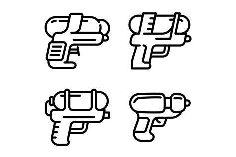 Squirt Gun Icons Set Graphic By Nsit0108 · Creative Fabrica