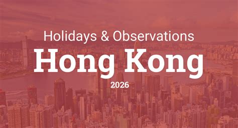 Holidays And Observances In Hong Kong In 2026