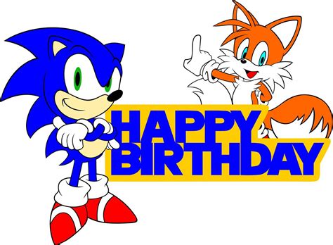 Sonic And Tails Birthday Cake Topper Sign Svg File Etsy Sonic