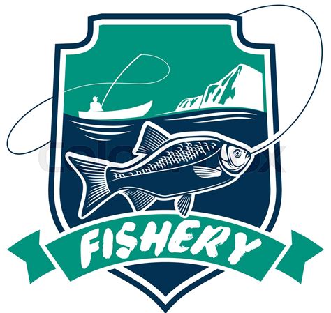 Fishery Industry Vector Isolated Badge Icon Stock Vector Colourbox