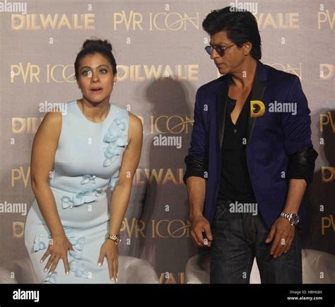 Shah Rukh Khan Indian Bollywood Actor And Actress Kajol Dancing At Film Dilwale Song Launch In