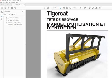 Tigercat T Te De Broyage Manuel D Utilisation Et D Entretien Pdf