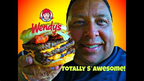 Wendys Sawesome Bacon Classic Triple Burger Review Youtube