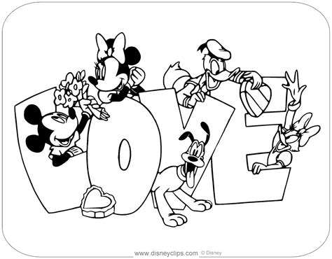 Mickey Kleurplaat Disney Coloring Pages Valentine Coloring Pages