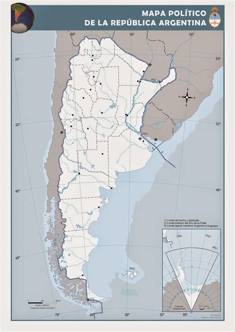 Escritorio De Clases Argentina Mapa Político Mudo