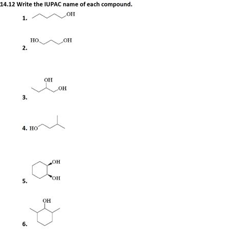 Solved Write The Iupac Name Of Each Compound Chegg