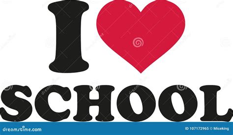 I Love School With Heart Stock Vector Illustration Of Children 107172965