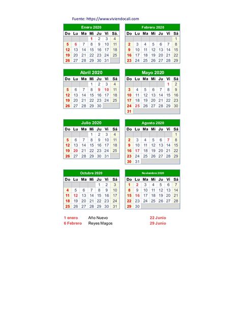 Calaméo Calendario 2020 Colombia