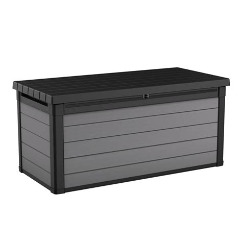 Keter Premier Gal Resin Large Durable Grey Deck Box For Lawn Outdoor Patio Garden Furniture