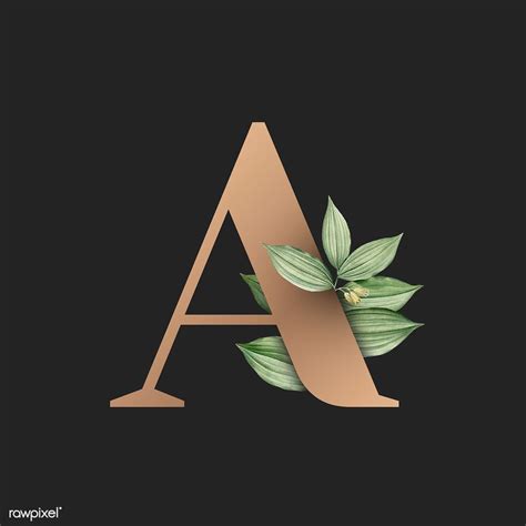 Botanical Capital Letter A Vector Premium Image By