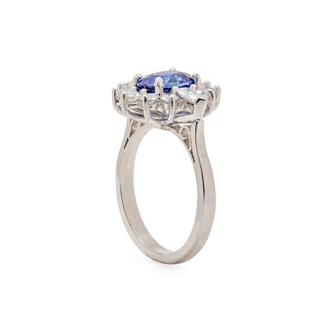 Oval Sapphire And Diamond Cluster Ring John Michael Jewellers
