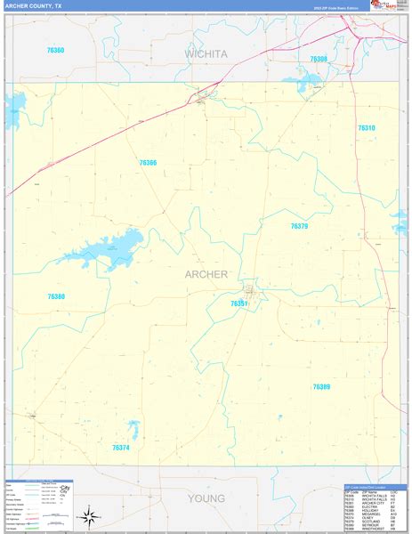 Archer County Tx Zip Code Maps Basic