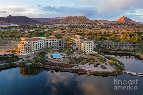 Sunset Aerial View Of The Beautiful Lake Las Vegas Area Photograph By