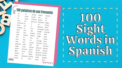 8 Best Images Of Spanish Word List Printable Spanish Sight Words List