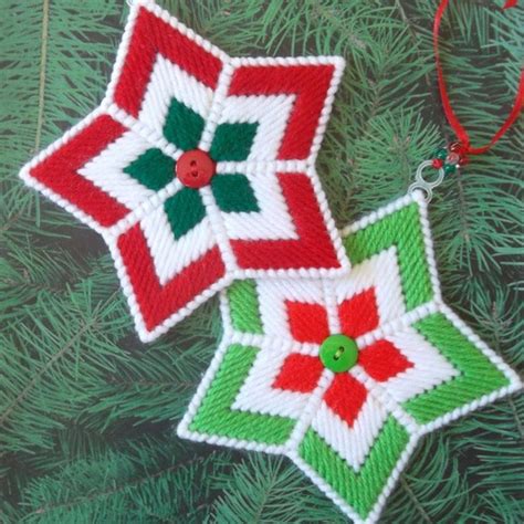 Plastic Canvas Christmas Ornaments Christmas Etsy