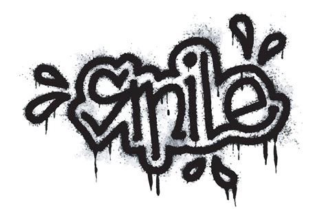 Graffiti Smile Word Sprayed In Black Over White 21223710 Vector Art At