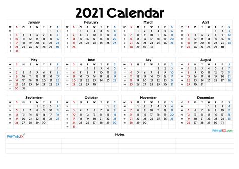 2021 calendar printable template including week numbers and united states holidays, available in pdf word excel jpg format, free download or print. 2021 Free Printable Yearly Calendar with Week Numbers - 21ytw114 - Free Printable 2020 Monthly ...