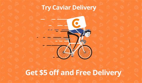Hat tip to reader jon. Use our Caviar Promo Code and get $5 off and free delivery ...