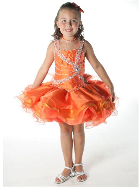2013 Hot Sale Cute Orange Princess Girl Pageant Dress