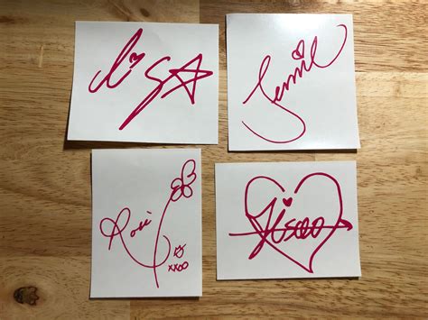 Blackpink Signature Decals Jisoo Jennie Lisa Rose Blink 블랙핑크 Etsy
