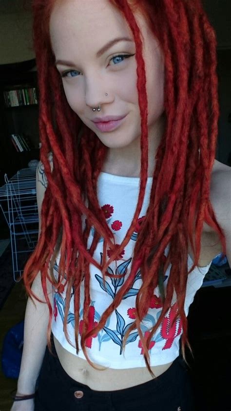 People wear their hair in many different styles for many different reasons. Red dreadlocks | Red dreads, Dreadlocks girl, Dreads girl