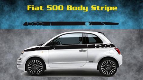 Fits Fiat 500 Vinyl Decal Sticker Racing Stripe Graphic Kit Side 500c