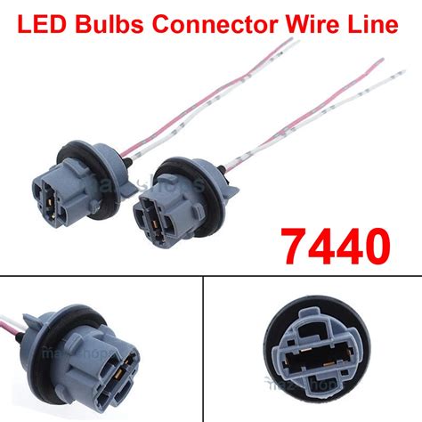 2pcs 7440 T20 Led Bulbs Holder Socket Wire Connector Extension Reverse