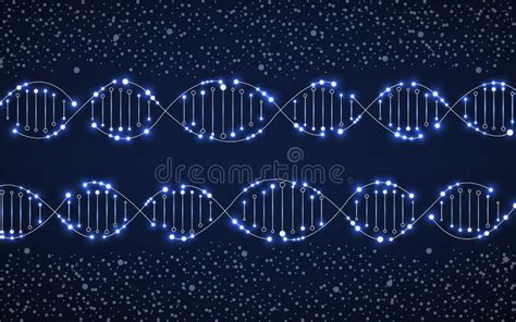 Abstract Neon Spiral Of Dna Glowing Molecular Background And Science