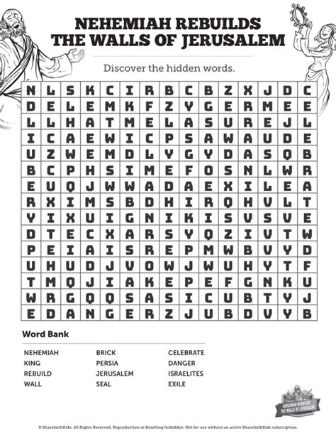 Book Of Nehemiah Bible Word Search Puzzles Clover Media
