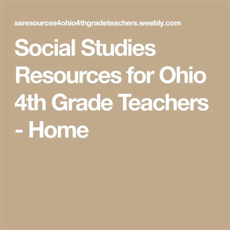 Social Studies Resources For Ohio 4th Grade Teachers Home Social