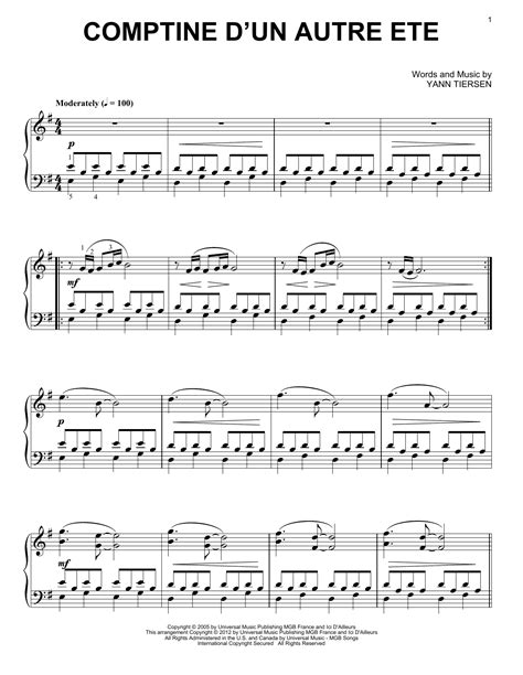 Amelie Piano Sheet Music Pdf - loftpassl