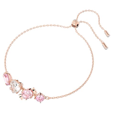 Gema 520 Bracelet Candy Pink Rose Gold Tone Plated Swarovski