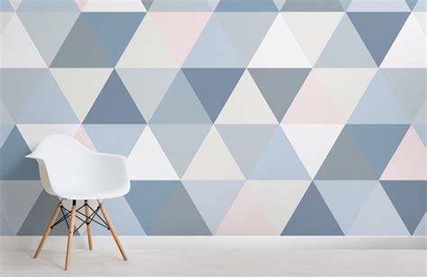 Pastel Geometric Triangle Pattern Wallpaper Mural Hovia Geometric