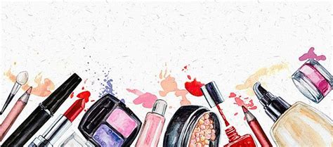Acuarela Pintada A Mano De Fondo De Maquillaje Cosmeticos Dream