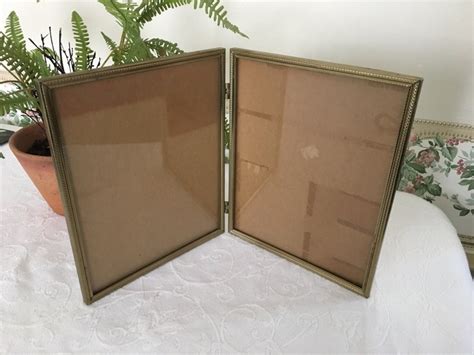 vintage gold frames 8x10 double hinged picture frame 70s etsy