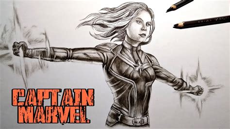 How To Draw Captain Marvel Captain Marvel Speed Drawing Youtube