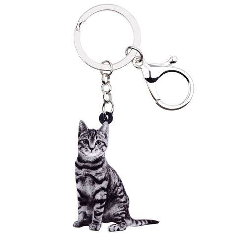 Acrylic American Shorthair Cat Key Chains Ring Keychains Cute Animal