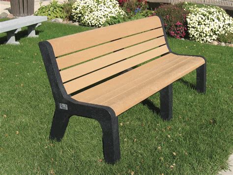 Hi Back Bench 100 Recycled Plastic Stainless Steel Hardware