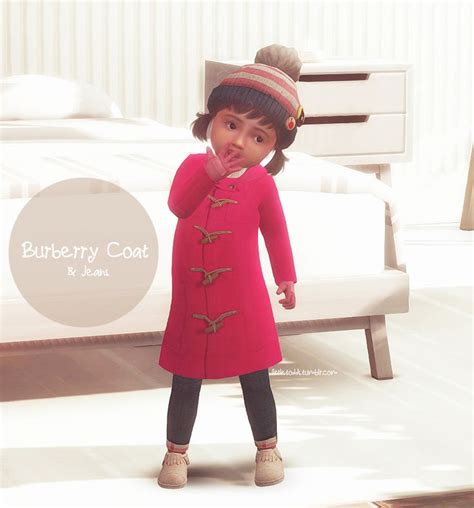 Simfileshare Kids Lookbook Burberry Coat Sims 4