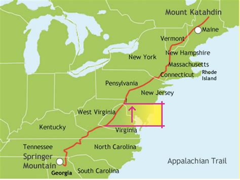 Map Of The Appalachian Trail In Virginia World Map