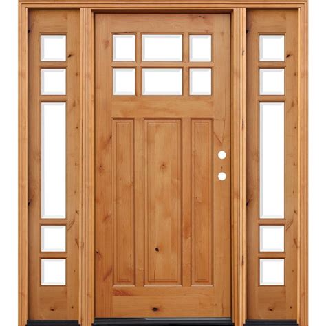 Pacific Entries 70 In X 80 In Craftsman Rustic 6 Lite Stained Knotty