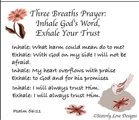 No Fear Breath Prayers Printable Prayers Downloadable Prayer Etsy