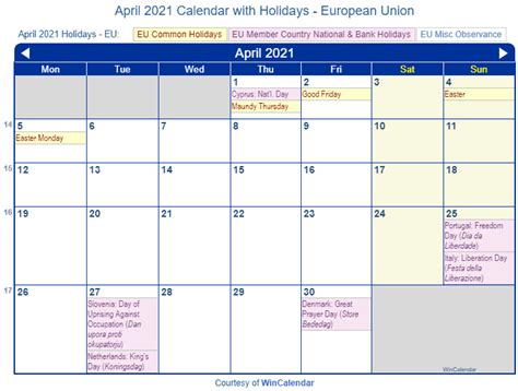 April 2021 Calendar With Holidays Holiday Insights Where Everyday Is