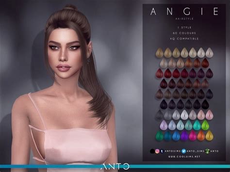 Anto Angie Hairstyle Sims Sims 4 Sims Hair