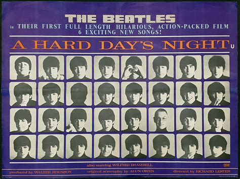 The Beatles A Hard Day S Night Original Vintage The Beatles Uk Quad Film Movie Poster